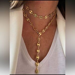 Elegant Gold y shape Necklace N988